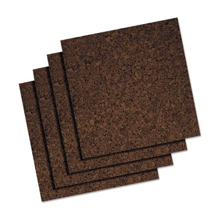 Quartet Mfg. Quartet, Cork Panel Bulletin Board, Brown, 12 X 12, 4PK 101
